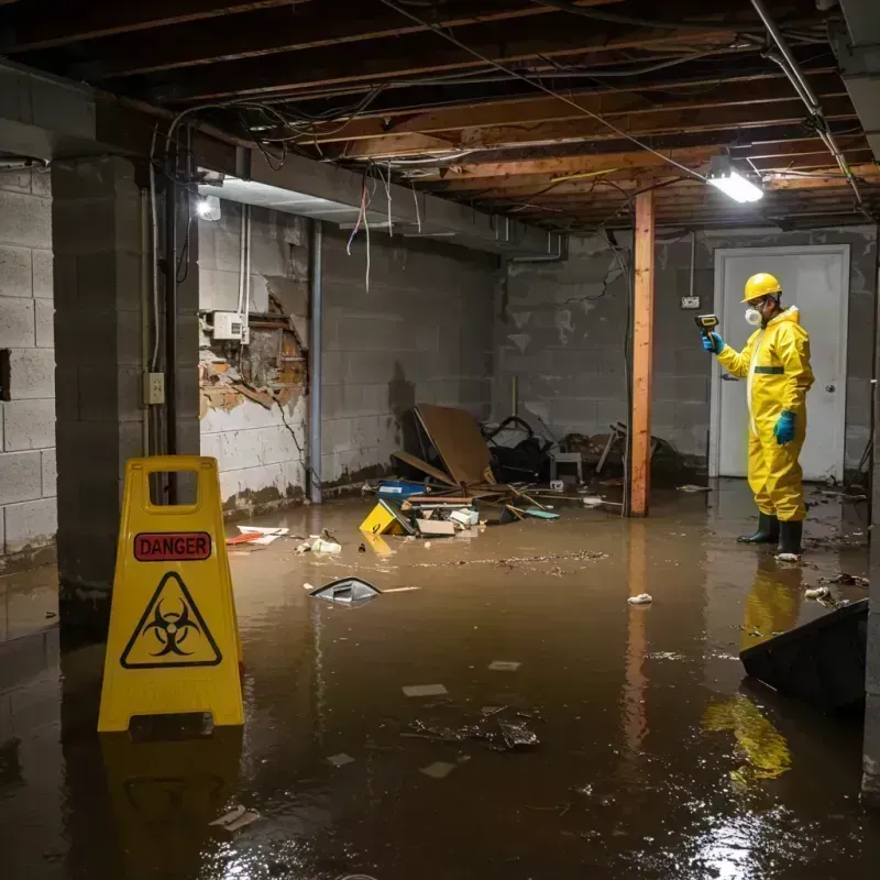 Flooded Basement Electrical Hazard in Oswego, NY Property